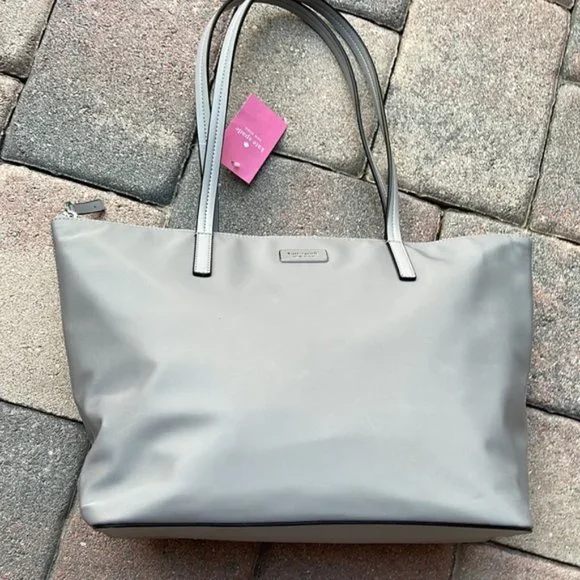 Kate Spade Hayden Nylon Top Zip Tote Nimbus Grey - Picture 13 of 16